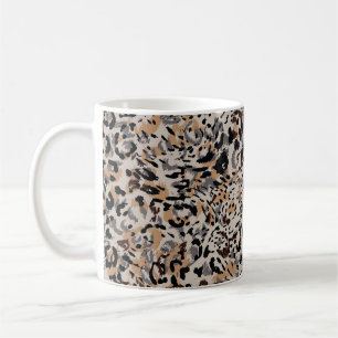 Loopspatroon, jaguarpatroon, vacht van dieren koffiemok