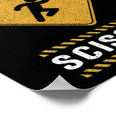 Loopt met de Schaar kijkt uit Waarschuwing Poster (Hoek)