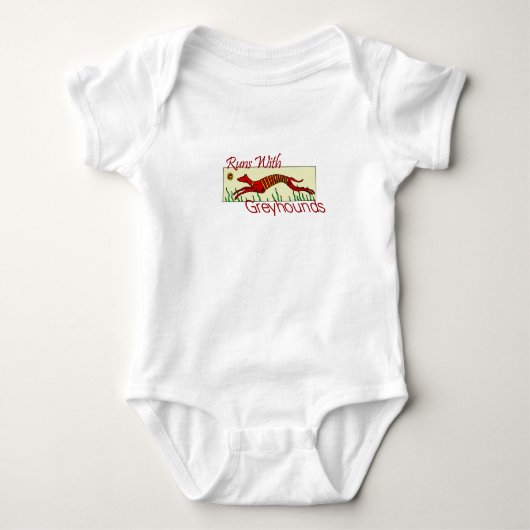 Loopt met Greyhounds Baby Bodysuit (Voorkant)