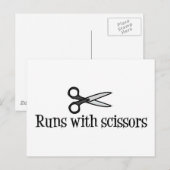 Loopt met schaar briefkaart (Voorkant / Achterkant)