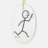 Loopt met schaar keramisch ornament (Links)