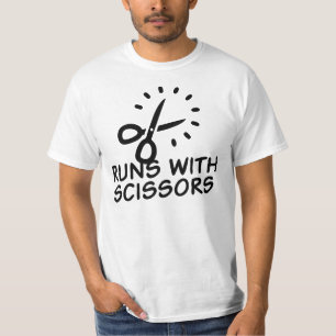 Loopt met schaar t-shirt