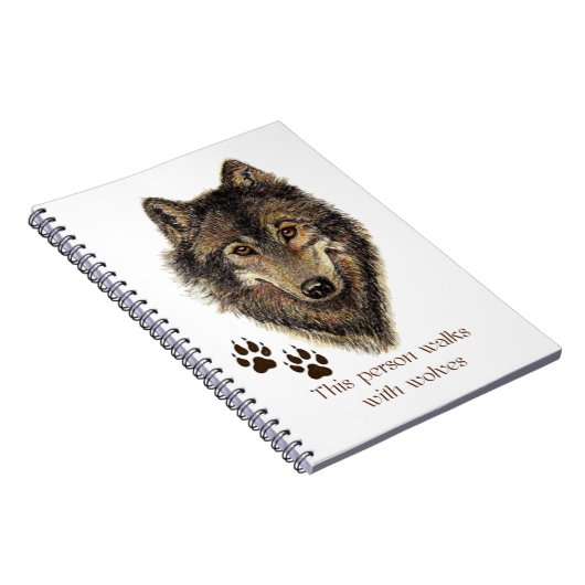 Loopt met Wolven Wolf Quote Notitieboek (Rechterzijde)