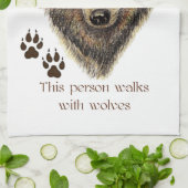 Loopt met Wolven Wolf Quote Theedoek (Gevouwen)