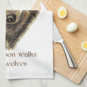Loopt met Wolven Wolf Quote Theedoek (Quarter Fold)