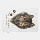 Loopt met Wolven Wolf Quote Theedoek (Horizontaal)