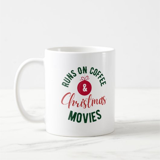 Loopt op Koffie en Kerstmis Films Typografie Koffiemok (Links)