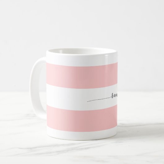 Loopt op mok met koffiegestreept, roze (Voorkant links)
