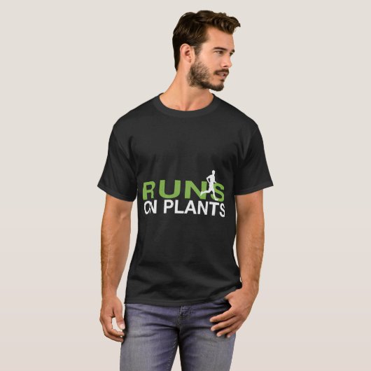 Loopt op Planten Plant gebaseerde Vegan Runner T-shirt (Voorkant volledig)