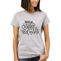 Loopt op Shirt van koffie en rode wijn