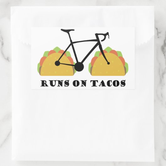 Loopt op Tacos Rechthoekige Sticker (Tas)