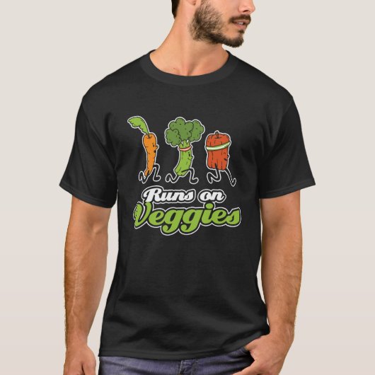 Loopt op Veggies T-shirt (Voorkant)