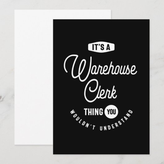 Looptijd Clerk Job Title Cadeau Bedankkaart (Voorkant / Achterkant)