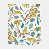 Loopvogels wilde dieren in het oerwoud die met de fleece deken (Voorkant)