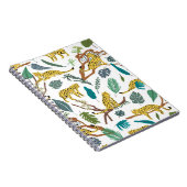 Loopvogels wilde dieren in het oerwoud die met de  notitieboek (Rechterzijde)