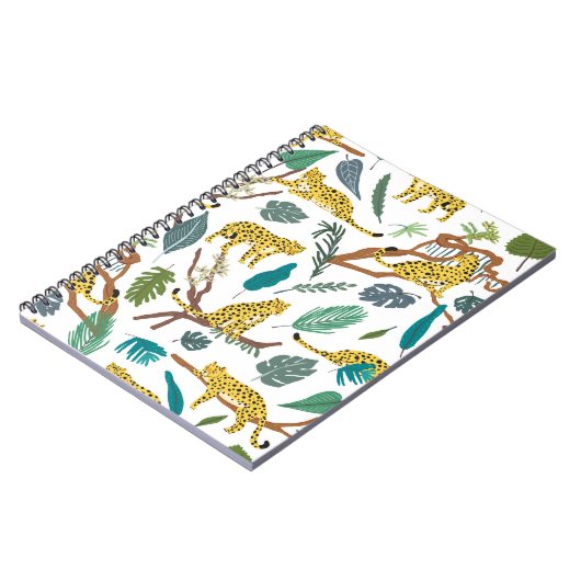 Loopvogels wilde dieren in het oerwoud die met de notitieboek (Linkerzijde)