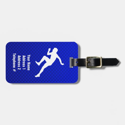 loopwerk; Blauw Bagagelabel (Voorkant horizontaal)