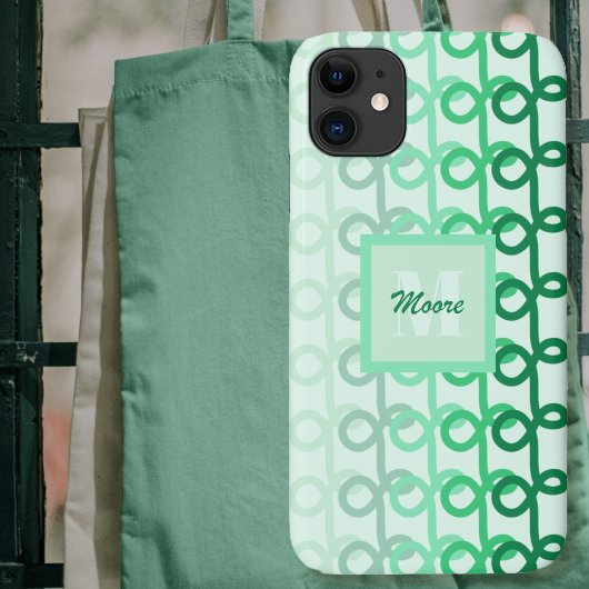 Loopy Lines - Green Ombre Phone Case