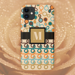 Loopy Lines met hybride paisley in donkere retro Case-Mate iPhone Case