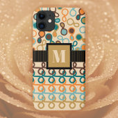 Loopy Lines met hybride paisley in donkere retro Case-Mate iPhone Case