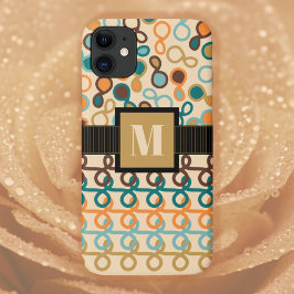 Loopy Lines met hybride paisley in donkere retro Case-Mate iPhone Case