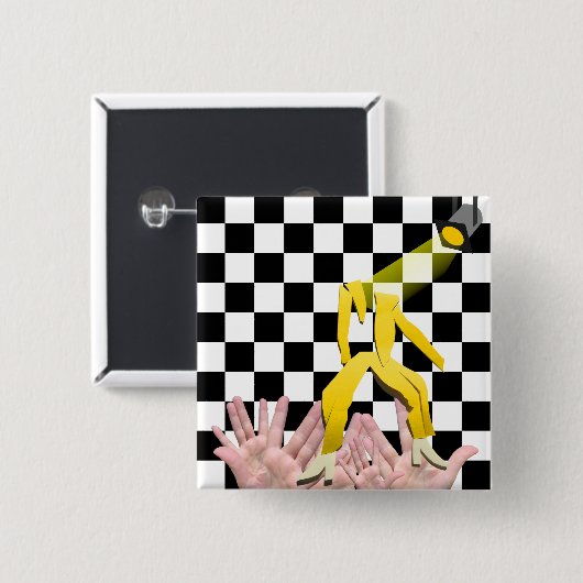 Loopy Litouwen Rop Songfestival Vierkante Button 5,1 Cm (Voorkant /achterkant)