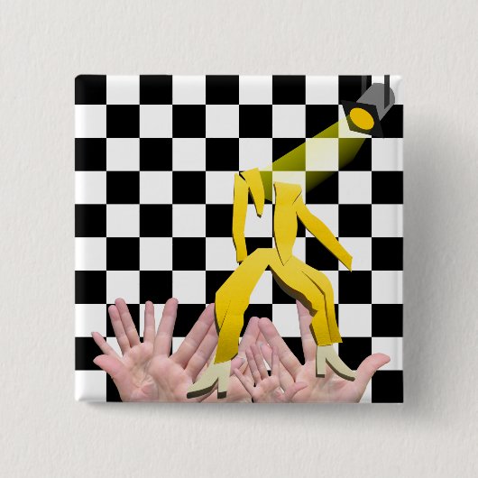 Loopy Litouwen Rop Songfestival Vierkante Button 5,1 Cm (Voorkant)