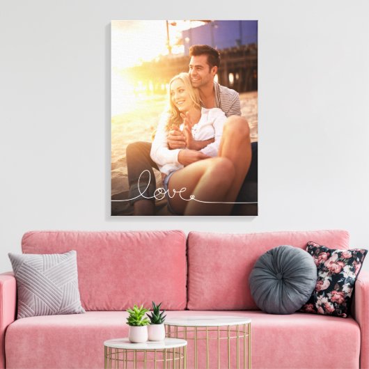 Loopy Love Heart String Eenvoudige knoop Moderne f Canvas Afdruk (Insitu (Woonkamer))