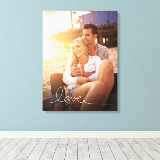 Loopy Love Heart String Eenvoudige knoop Moderne f Canvas Afdruk (Insitu (Houten vloer))