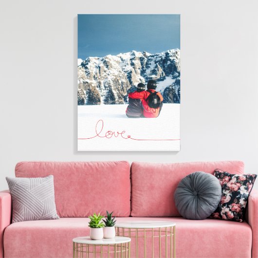 Loopy Love Heart String Eenvoudige knoop Moderne f Canvas Afdruk (Insitu (Woonkamer))