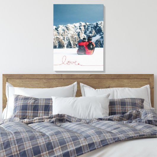 Loopy Love Heart String Eenvoudige knoop Moderne f Canvas Afdruk (Insitu (Slaapkamer))