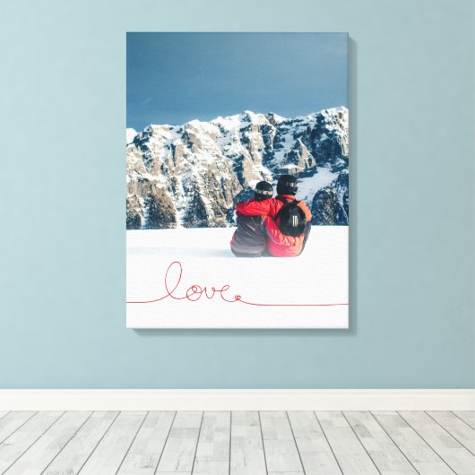 Loopy Love Heart String Eenvoudige knoop Moderne f Canvas Afdruk (Insitu (Houten vloer))