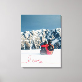 Loopy Love Heart String Eenvoudige knoop Moderne f Canvas Afdruk