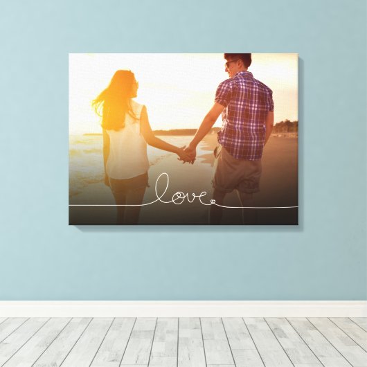 Loopy Love Heart String Eenvoudige knoop Moderne f Canvas Afdruk (Insitu (Houten vloer))