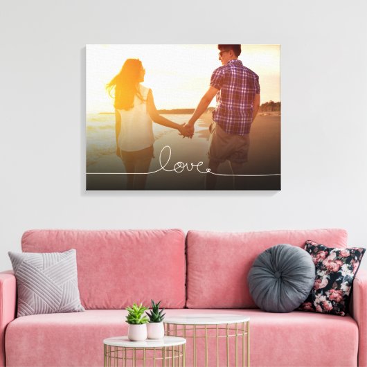 Loopy Love Heart String Eenvoudige knoop Moderne f Canvas Afdruk (Insitu (Woonkamer))