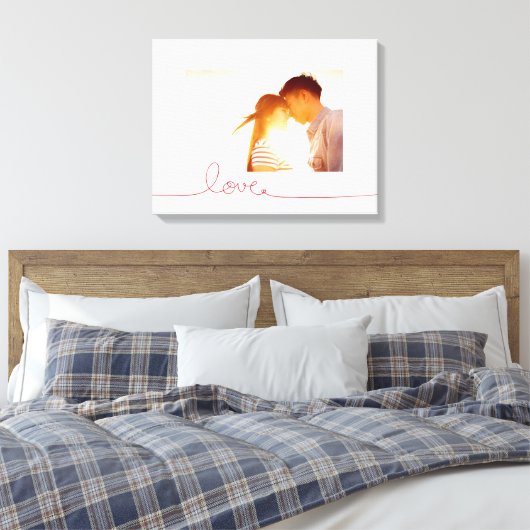 Loopy Love Heart String Eenvoudige knoop Moderne f Canvas Afdruk (Insitu (Slaapkamer))
