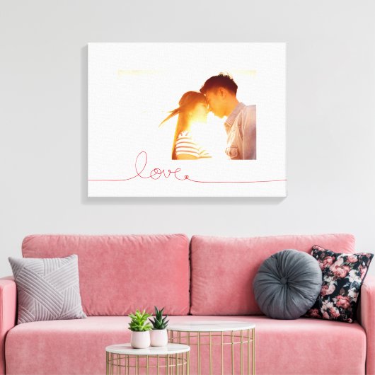 Loopy Love Heart String Eenvoudige knoop Moderne f Canvas Afdruk (Insitu (Woonkamer))
