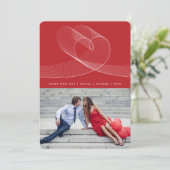 Loopy Love Lines Hart Eenvoudige Valentijnsdag Fot Feestdagenkaart (Staand voorkant)