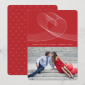 Loopy Love Lines Hart Eenvoudige Valentijnsdag Fot Feestdagenkaart (Voorkant / Achterkant)