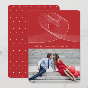 Loopy Love Lines Heart Simple Valentine Day Photo Feestdagenkaart