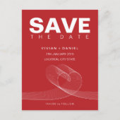 Loopy Love Lines White Save the Date Briefkaart (Voorkant)