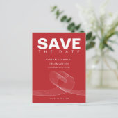 Loopy Love Lines White Save the Date Briefkaart (Staand voorkant)