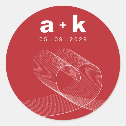 Loopy Love Lines Wit Favor Gift Label / Sticker (Voorkant)