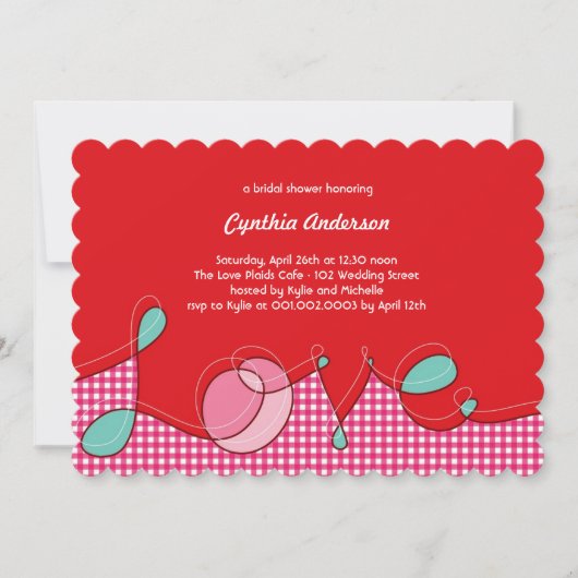 Loopy LOVE Plaids Craft Chic Vrijgezellenfeest Par Kaart (Voorkant)