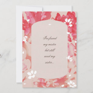 Loose Floral Blush Coral Bridesmaid Voorstel Kaart