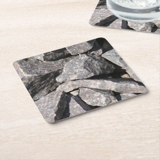 Loose Granite Rock Kartonnen Onderzetters (Schuin)
