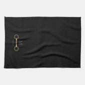 Loose Ring Snaffle Bit Monogrammed Equestrian Theedoek (Horizontaal)