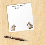 Lop Bunnies Van het Bureau van Gepersonaliseerd Notitieblok<br><div class="desc">Dit ontwerp werd gecreeerd door digitale kunst. Het kan op het gebied worden gepersonaliseerd dat door de foto en/of de tekst te veranderen wordt verstrekt. Of het kan worden aangepast door de klik te kiezen om de andere optie aan te passen en de kleur op de achtergrond te verwijderen of...</div>