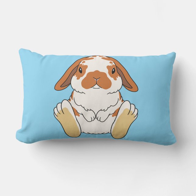 Lop Bunny Broken Orange Kussen (Voorkant)