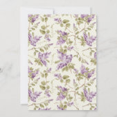 Lop Bunny Purple Lilac Floral Easter Brunch Kaart (Achterkant)